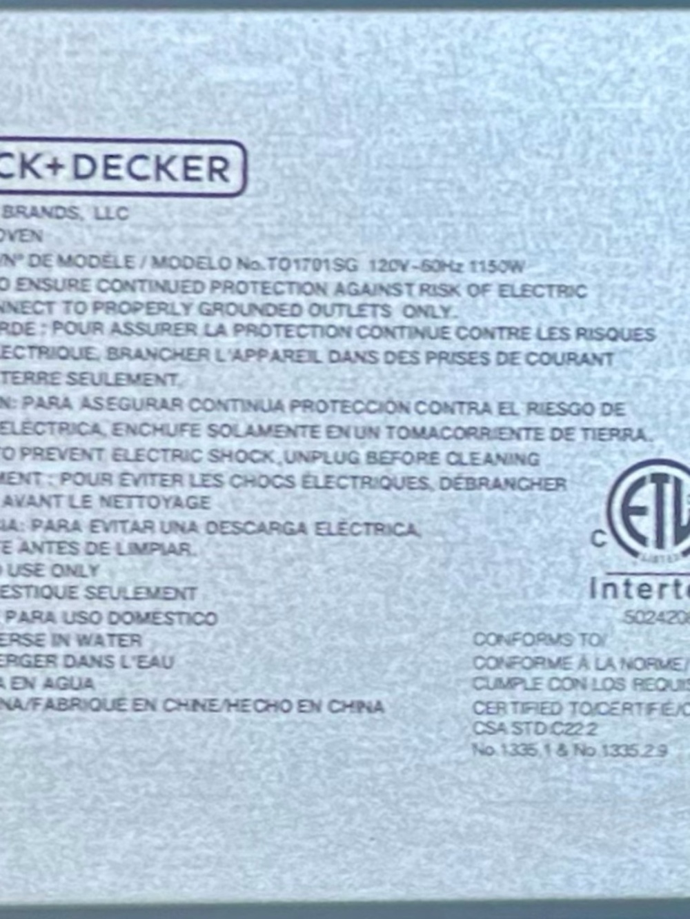 NEW BLACK+DECKER 4 Slice Toaster Oven Stainless Steel TO1701SG - Picture 15 of 15